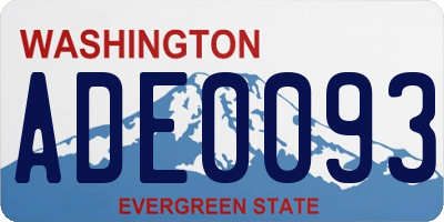 WA license plate ADE0093
