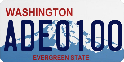 WA license plate ADE0100