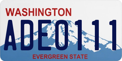 WA license plate ADE0111