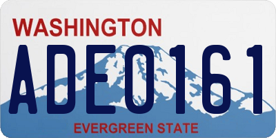 WA license plate ADE0161
