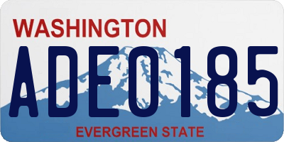 WA license plate ADE0185