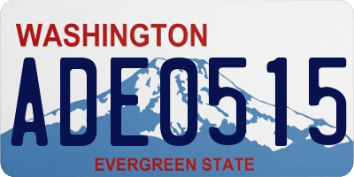 WA license plate ADE0515