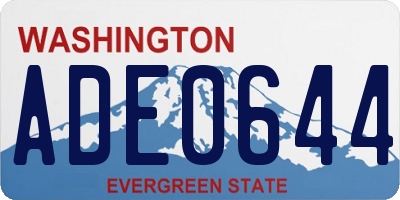 WA license plate ADE0644