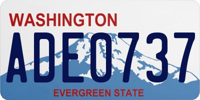 WA license plate ADE0737