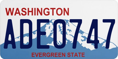 WA license plate ADE0747
