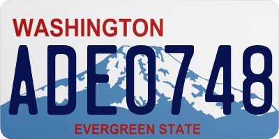WA license plate ADE0748
