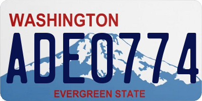 WA license plate ADE0774