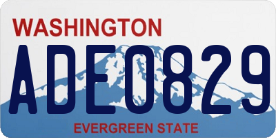 WA license plate ADE0829