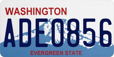 WA license plate ADE0856