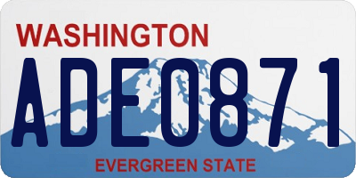 WA license plate ADE0871