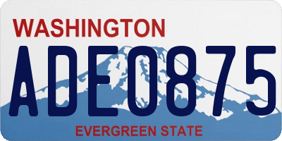 WA license plate ADE0875