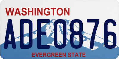 WA license plate ADE0876
