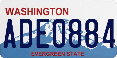 WA license plate ADE0884