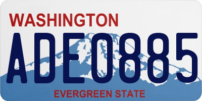 WA license plate ADE0885