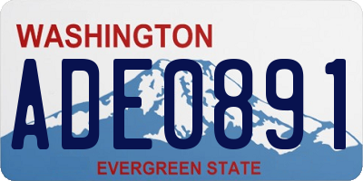 WA license plate ADE0891