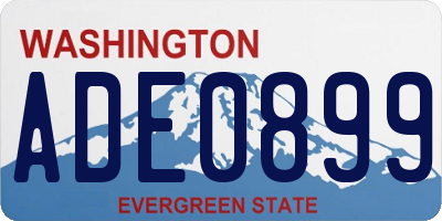 WA license plate ADE0899