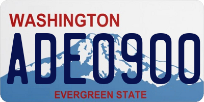 WA license plate ADE0900