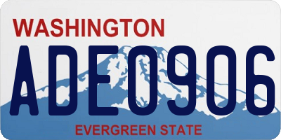WA license plate ADE0906