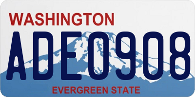 WA license plate ADE0908