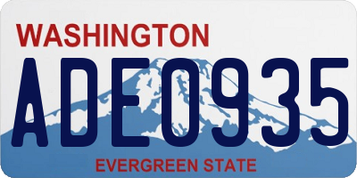WA license plate ADE0935