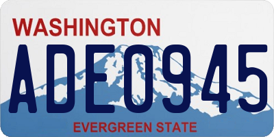 WA license plate ADE0945