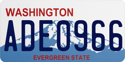 WA license plate ADE0966