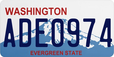 WA license plate ADE0974