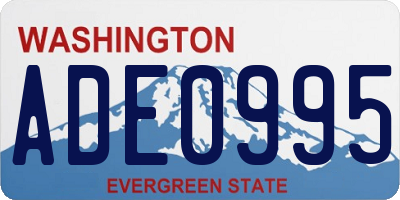 WA license plate ADE0995