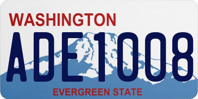 WA license plate ADE1008