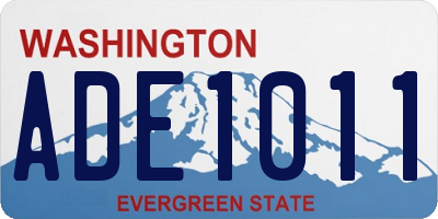 WA license plate ADE1011