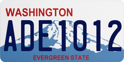 WA license plate ADE1012