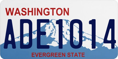 WA license plate ADE1014