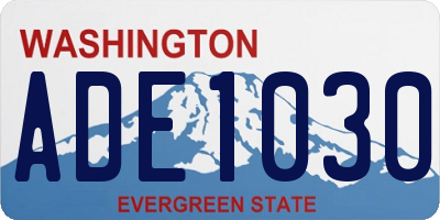 WA license plate ADE1030