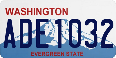 WA license plate ADE1032