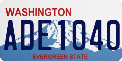 WA license plate ADE1040