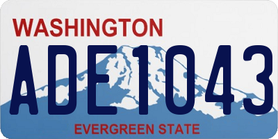 WA license plate ADE1043