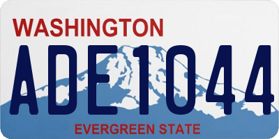 WA license plate ADE1044