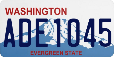 WA license plate ADE1045