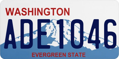 WA license plate ADE1046