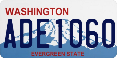 WA license plate ADE1060