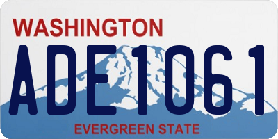 WA license plate ADE1061