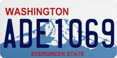 WA license plate ADE1069