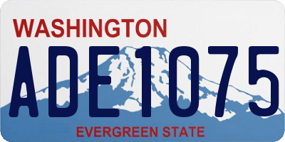 WA license plate ADE1075