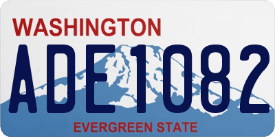 WA license plate ADE1082