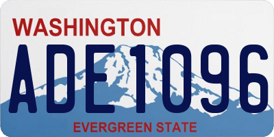 WA license plate ADE1096