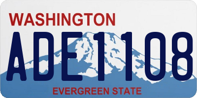 WA license plate ADE1108