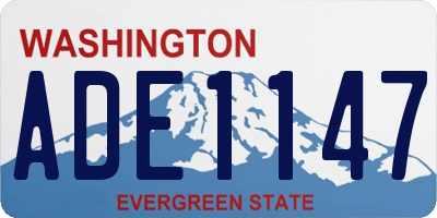 WA license plate ADE1147