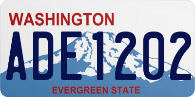 WA license plate ADE1202