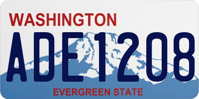 WA license plate ADE1208