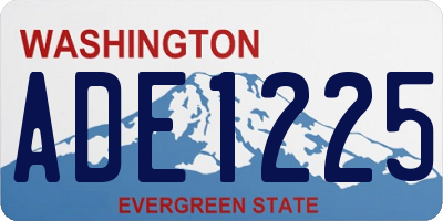 WA license plate ADE1225